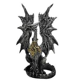 FC Design - 8.25"H Armour Dragon Sitting Figurine Statue Office/Computer Desk Tabletop Medieval Gaming Home Decor Gift - Multi-Color