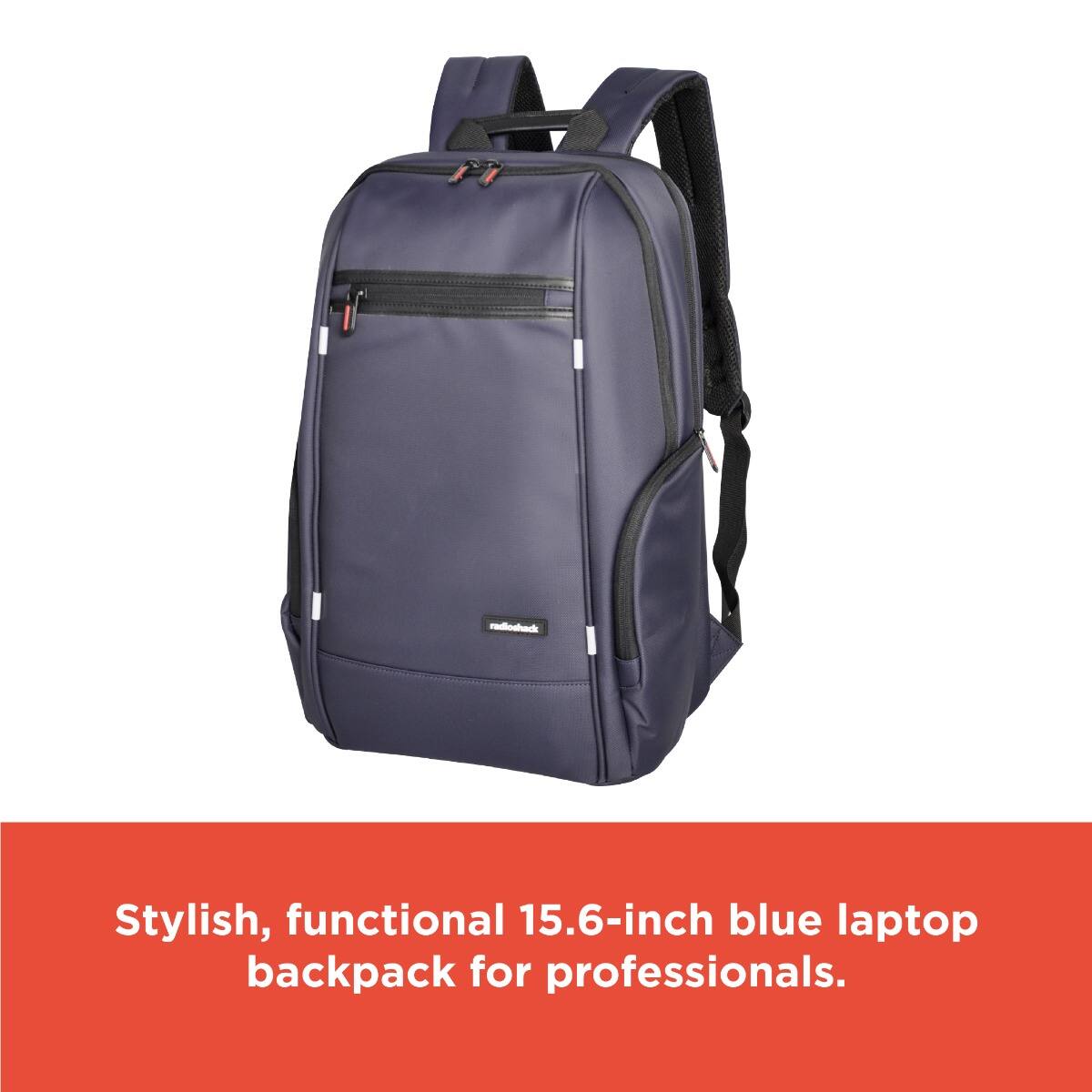 Stylish, functional 15.6-inch blue laptop backpack for professionals.