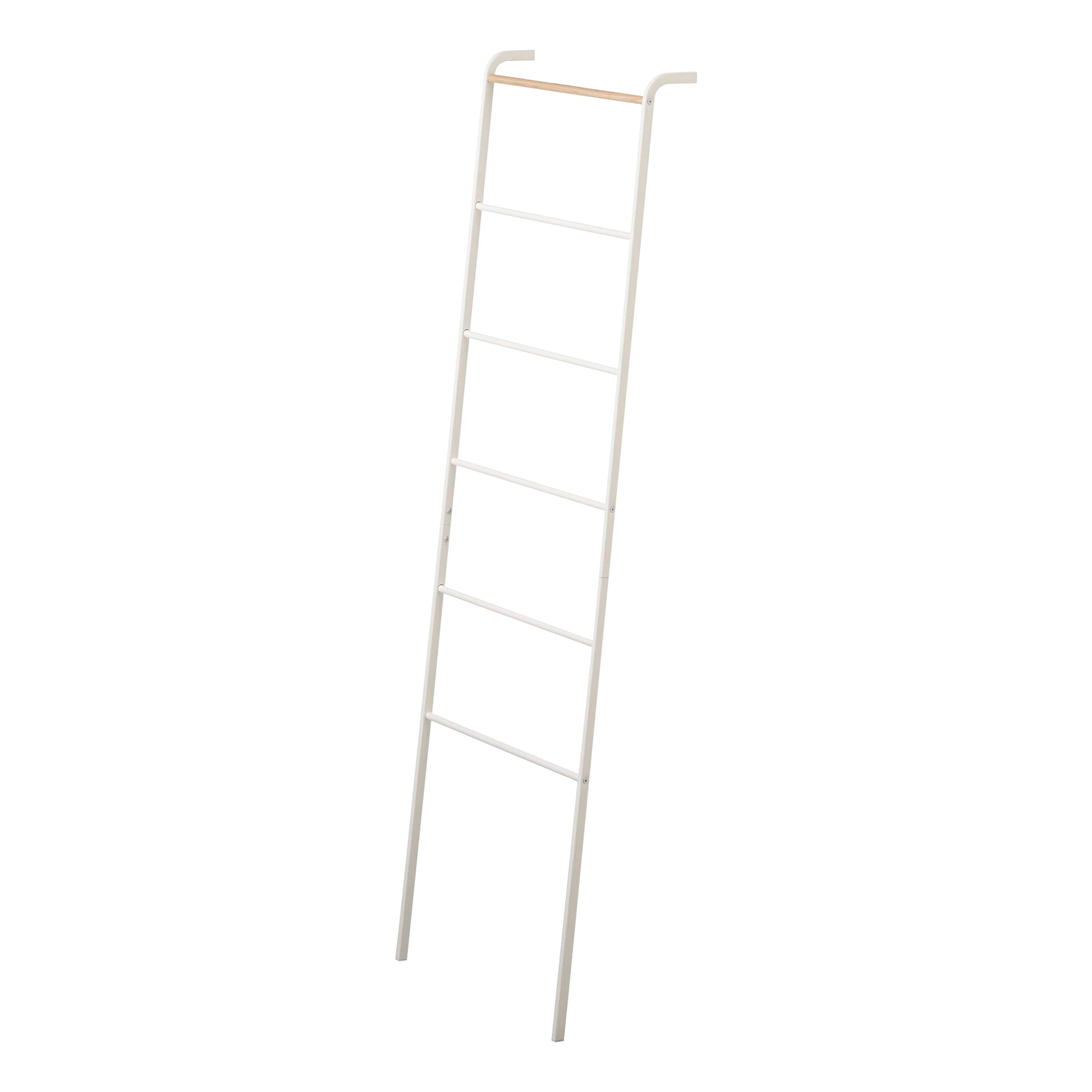 Angle. Yamazaki Home - Leaning Storage Ladder (63" H)  - Steel - White.