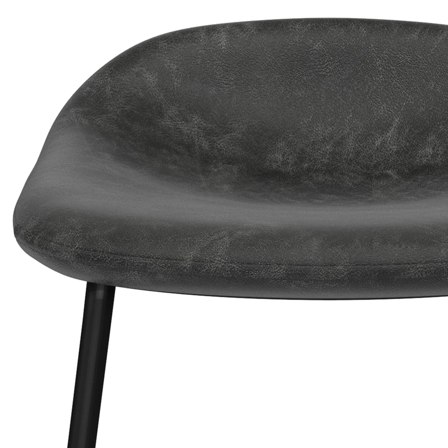 Alt View 15. Simpli Home - Dafney Counter Height Stool (Set of 2) - Distressed Charcoal Grey.