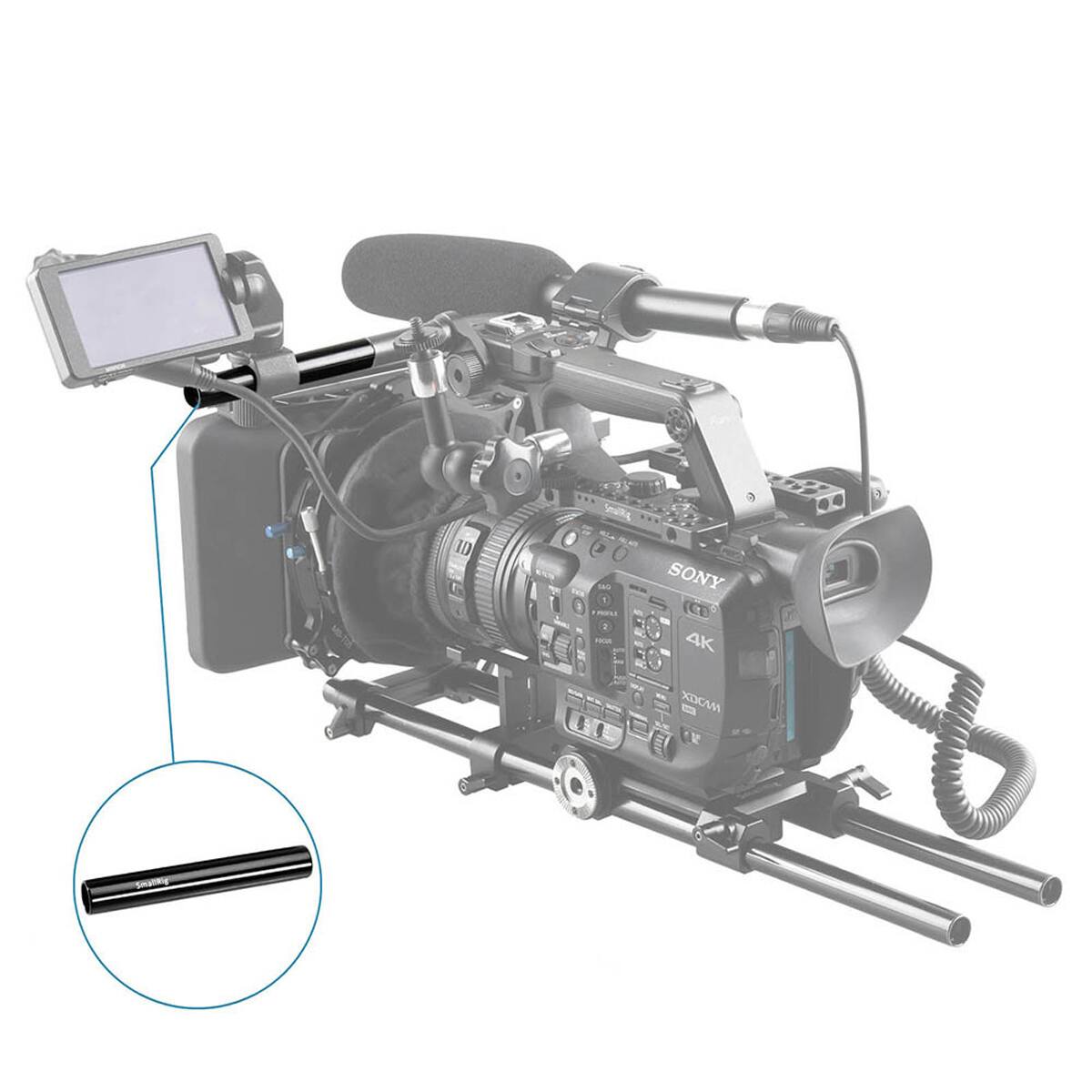 Alt View 6. Smallrig - SmallRig 15mm Black Aluminum Alloy Rod Pair, M12 Thread, 4".