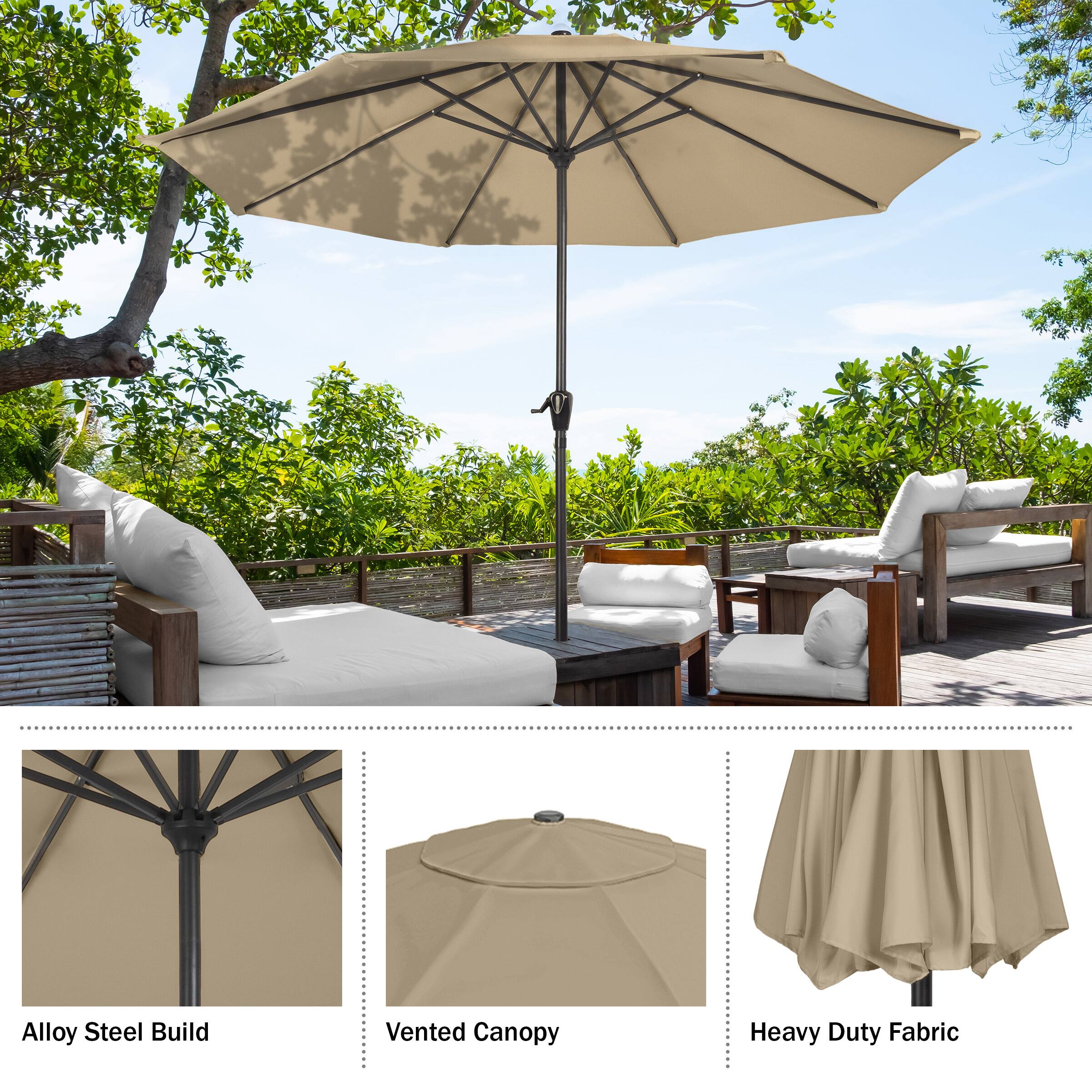 Best Buy: Pure Garden 9-Ft Outdoor Patio Umbrella Sand 50-LG1040