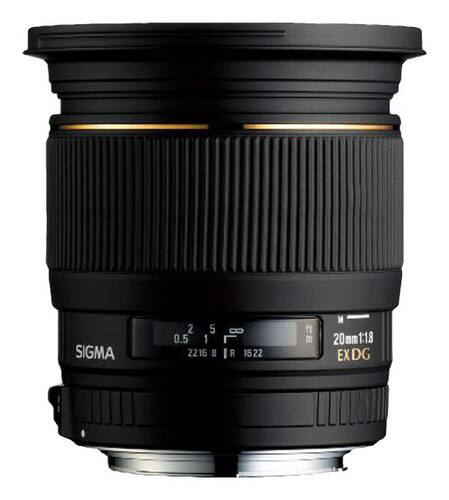 Front Standard. Sigma - 20mm f/1.8 EX DG ASP RF Lens for Select Canon Digital Cameras.