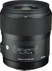 Front. Sigma - 35mm f/1.4 DG HSM Art Standard Lens for Canon - Black.