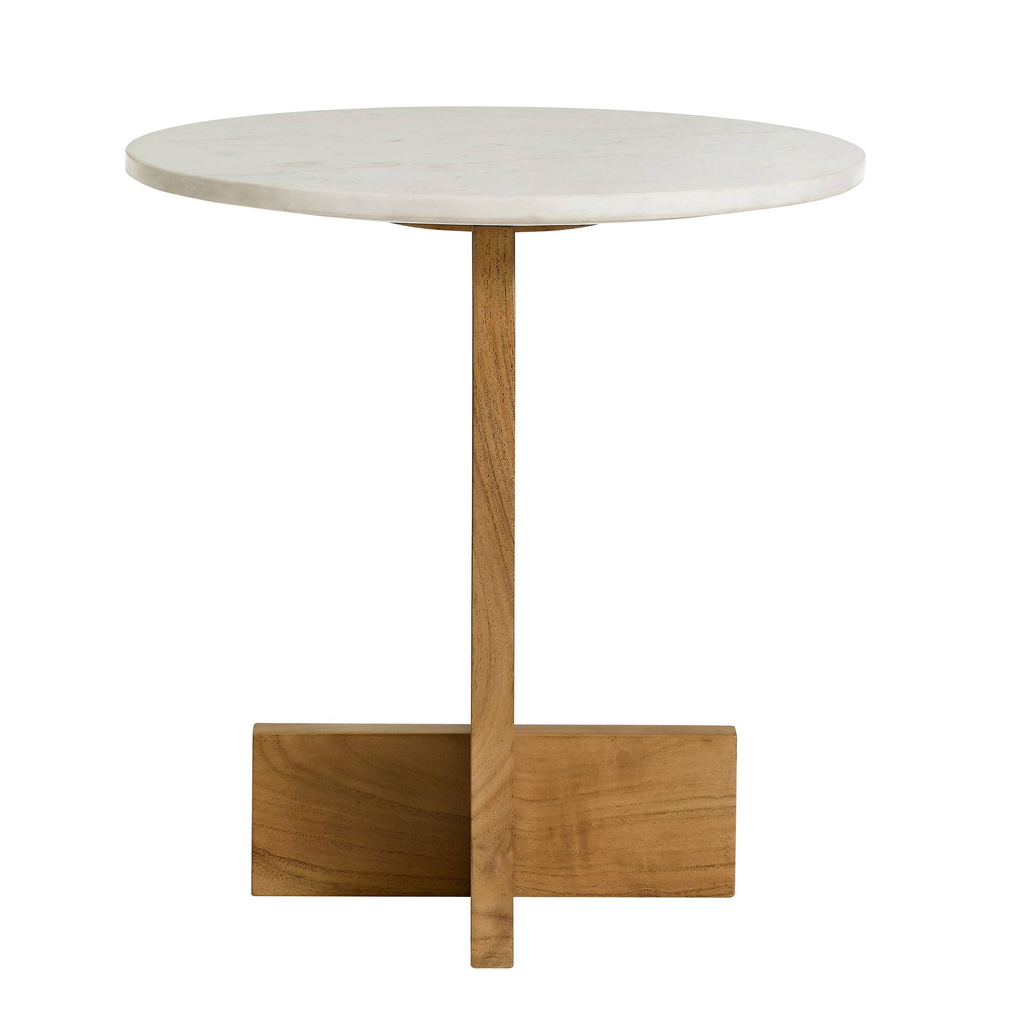 Angle. Modway - Tarin Acacia Wood and Marble Side Table by Modway - Natural.