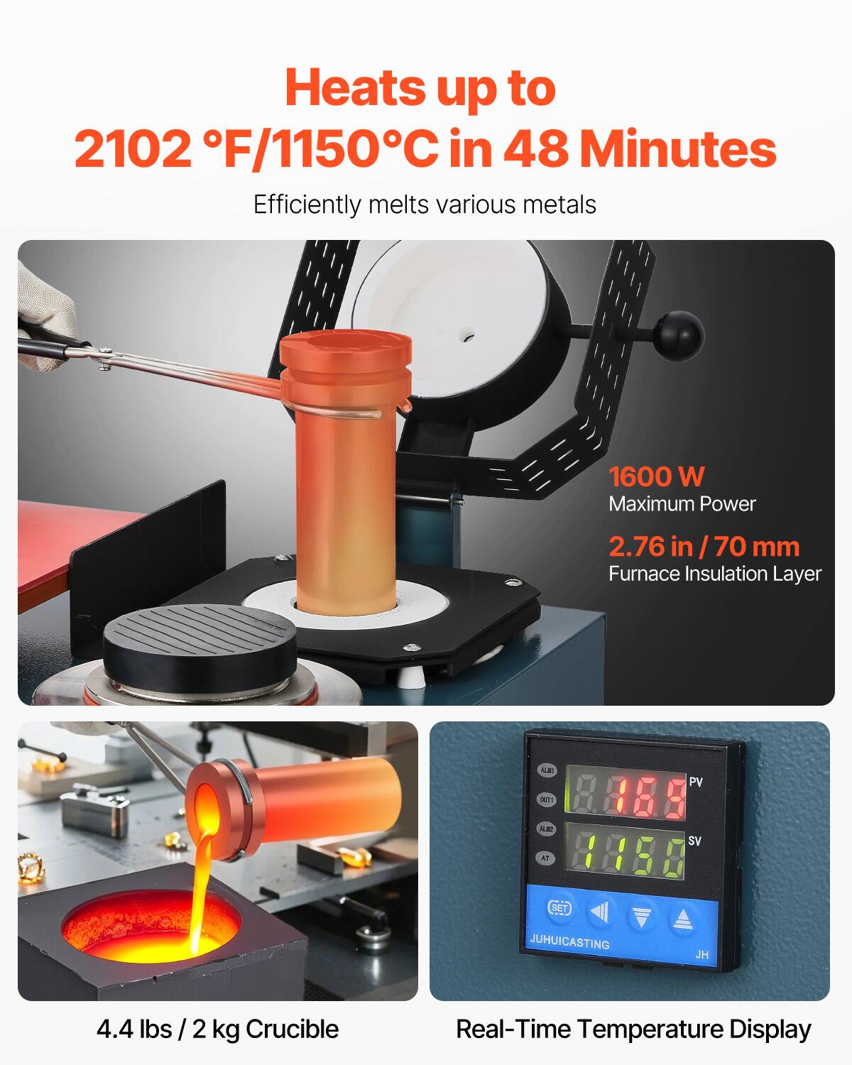 VEVOR Vacuum Investing Casting Machine with Melting Furnace,Convenient ...