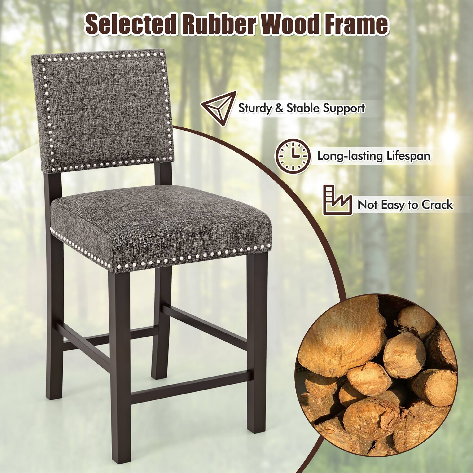 Selected Rubber Wood Frame
Sturdy & Stable Support
Long-lasting Lifespan
Not Easy to Crack