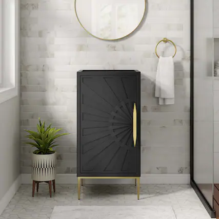 Front. Modway - Awaken Bathroom Cabinet Basin Not Included by Modway - Black.