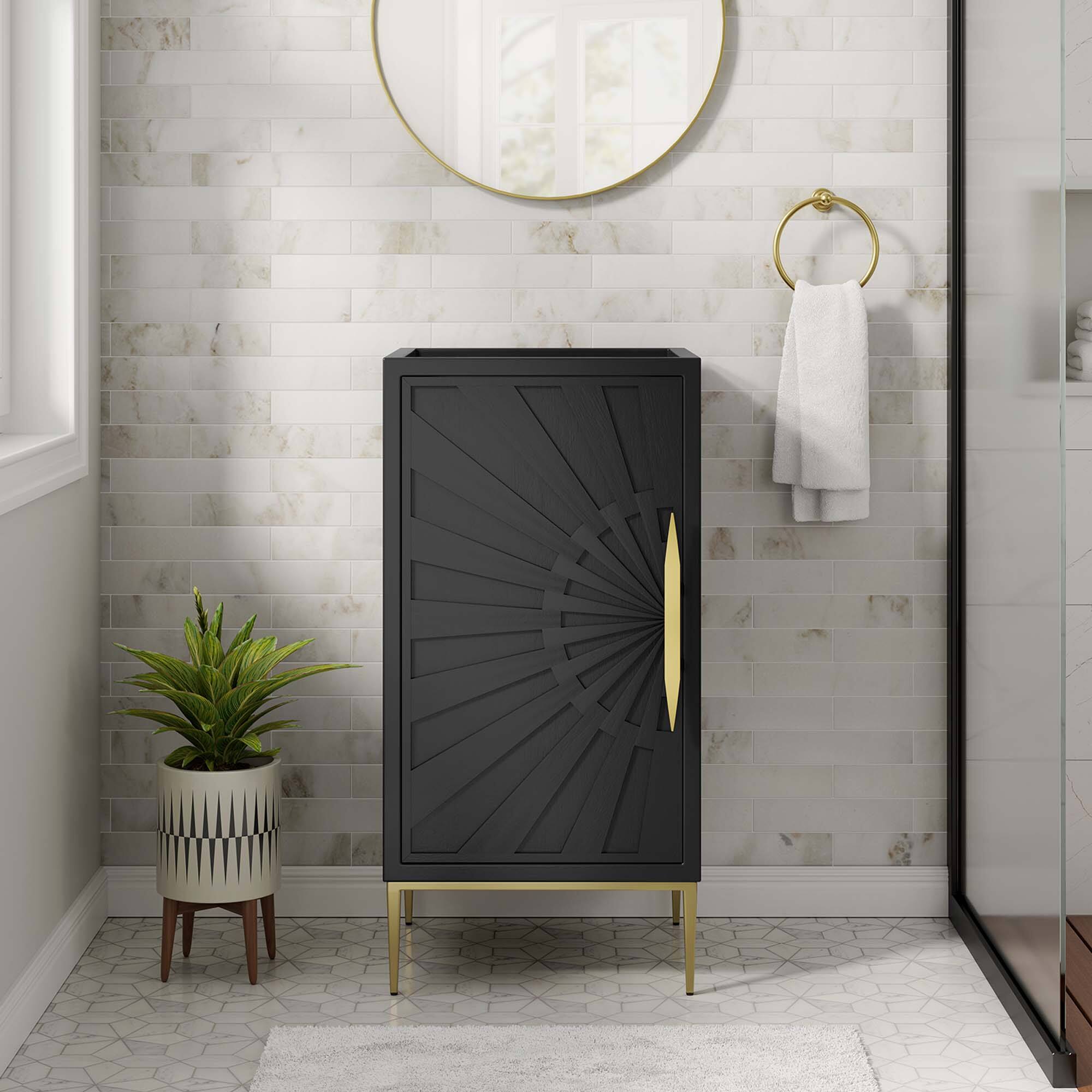 Front. Modway - Awaken Bathroom Cabinet Basin Not Included by Modway - Black.