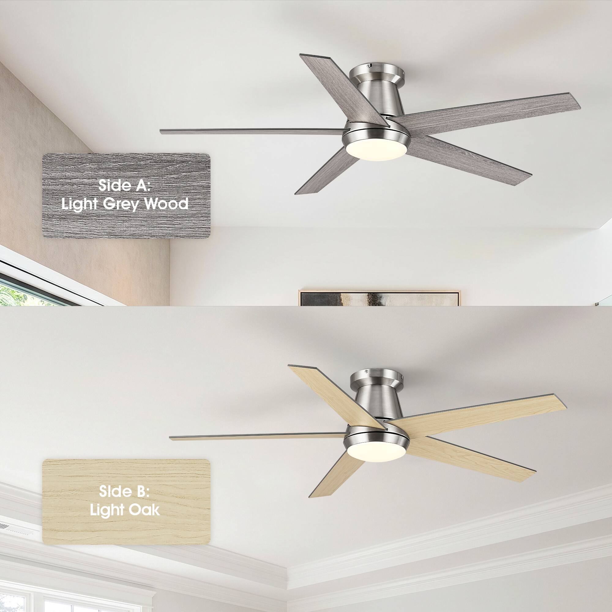 Side A: Light Grey Wood  
Side B: Light Oak