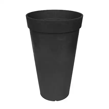 Front. Tierra Verde - Tierra Verde Aria Indoor Outdoor Self Watering Planter, 12.5"W x 20"H, Black - Black.