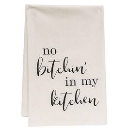 BreeBe - *No Bitchin' In My Kitchen Dish Towel - White, Black