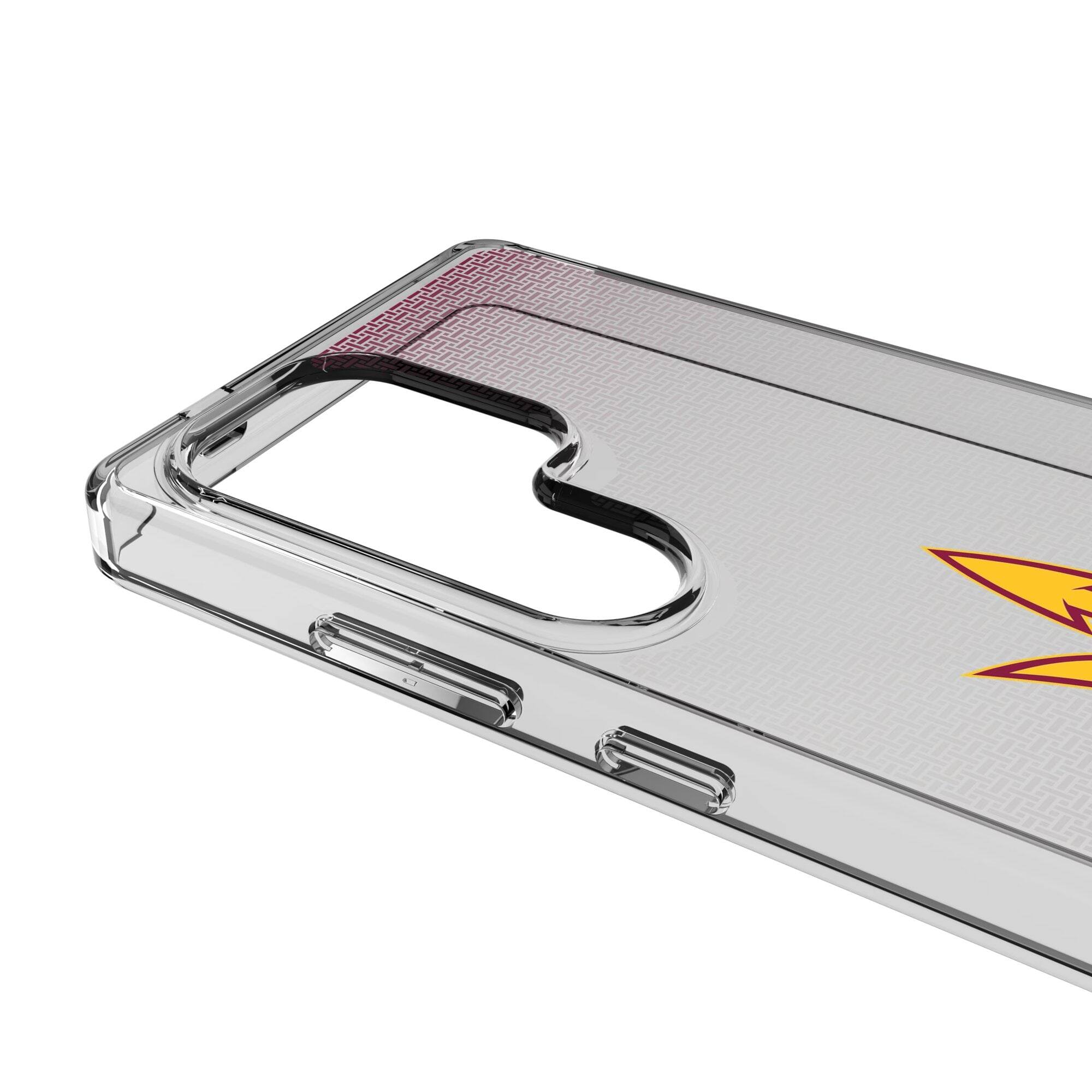 Alt View 2. Keyscaper - Arizona State Sun Devils Linen Logo Galaxy Clear Case - S24 Ultra - Multicolor.
