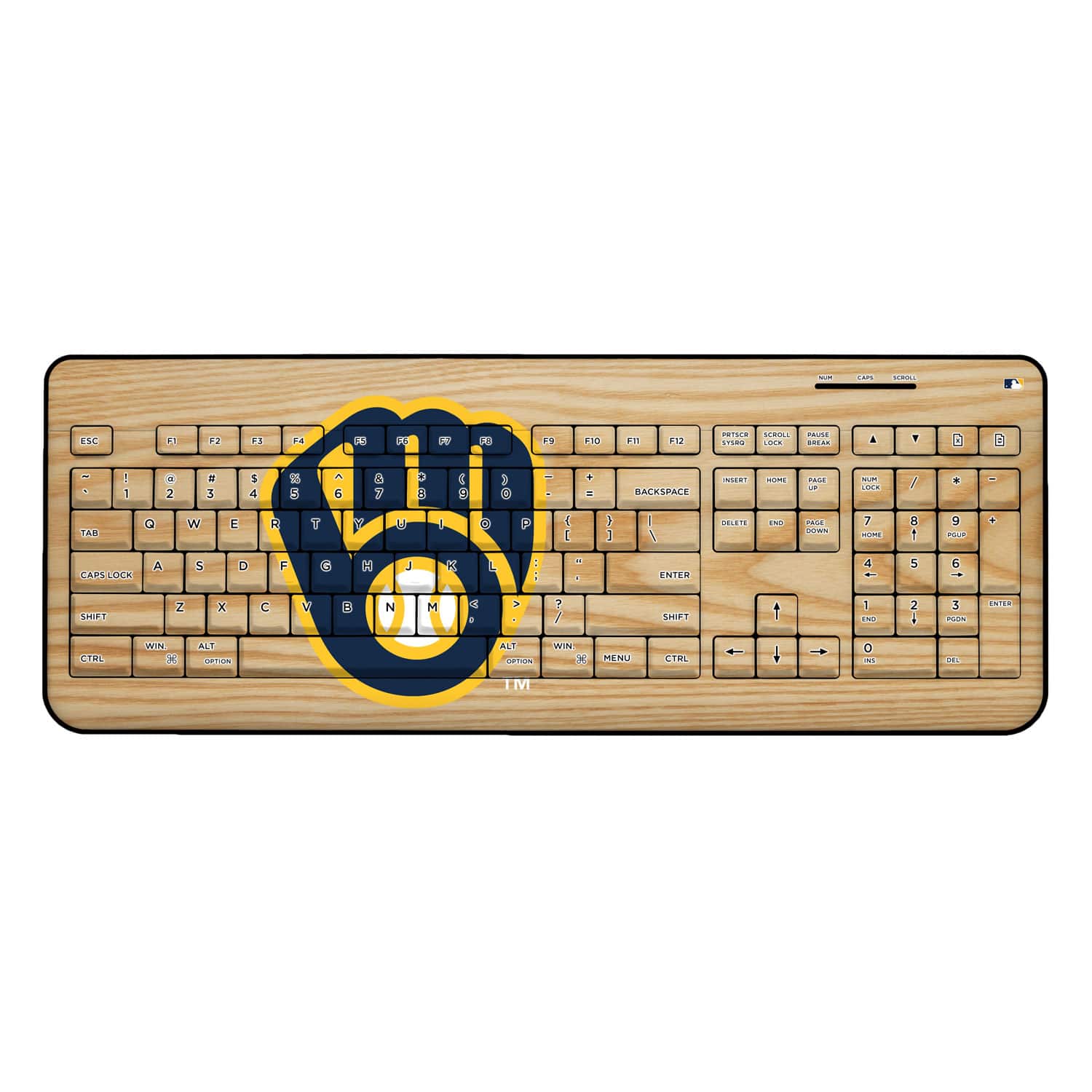 Keyscaper - Wood Print Wireless USB Keyboard - Multicolor