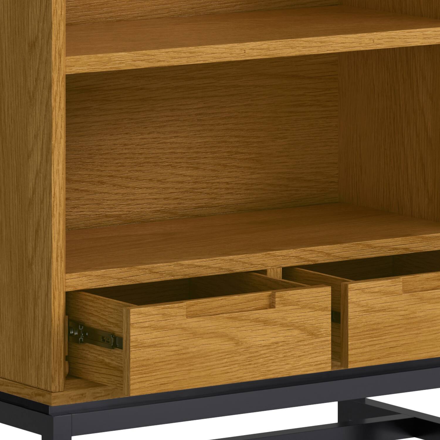 Alt View 7. Simpli Home - Banting 72 inch Desk and 30 inch Bookcase - Oak Veneer.