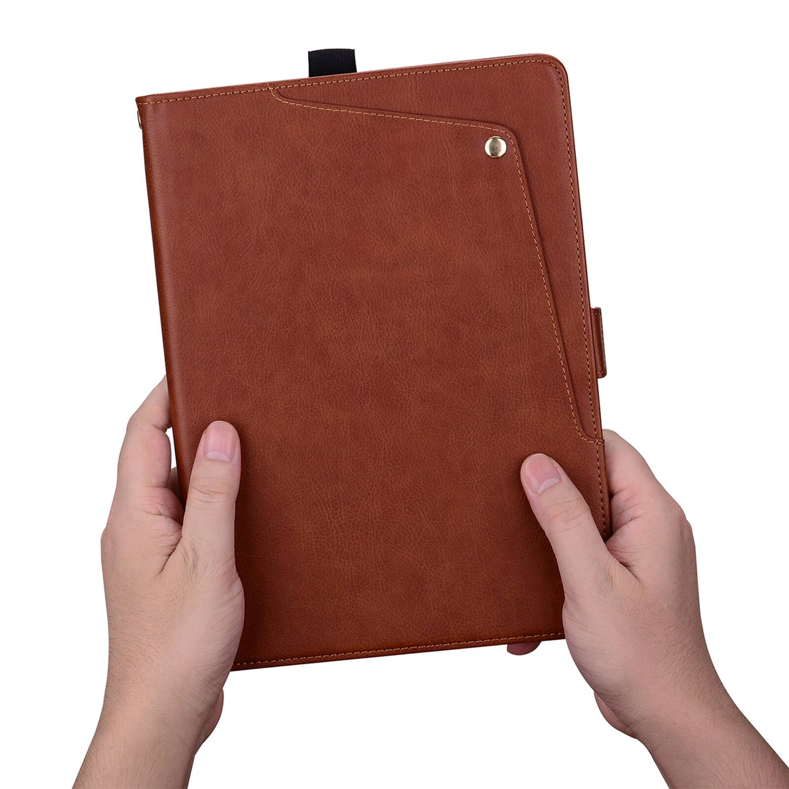 Alt View 9. Dteck - Case For Apple iPad mini (A17 Pro) 2024/iPad mini 6th Business Premiun Leather Folio Adjustable Stand Card Slots Cover - Brown.