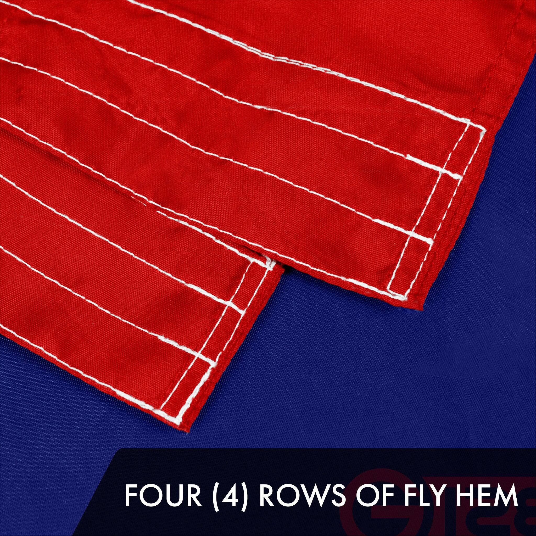 FOUR (4) ROWS OF FLY HEM