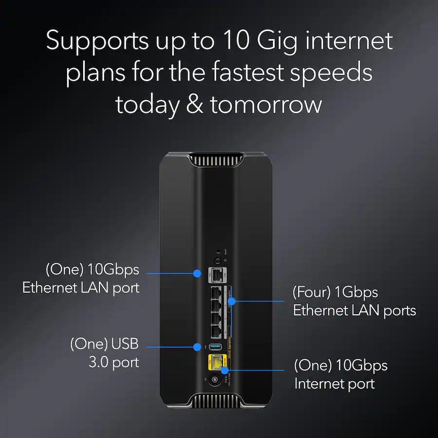 NETGEAR Nighthawk BE19000 Tri band Wi Fi Router Black RS700S-100NAS ...