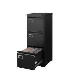 HTUTWOO - 3 Drawer File Cabinet with Lock - Vertical Metal Filing Cabinet for Home Office, Organizer Storage Fit Letter/A4/Legal - Black