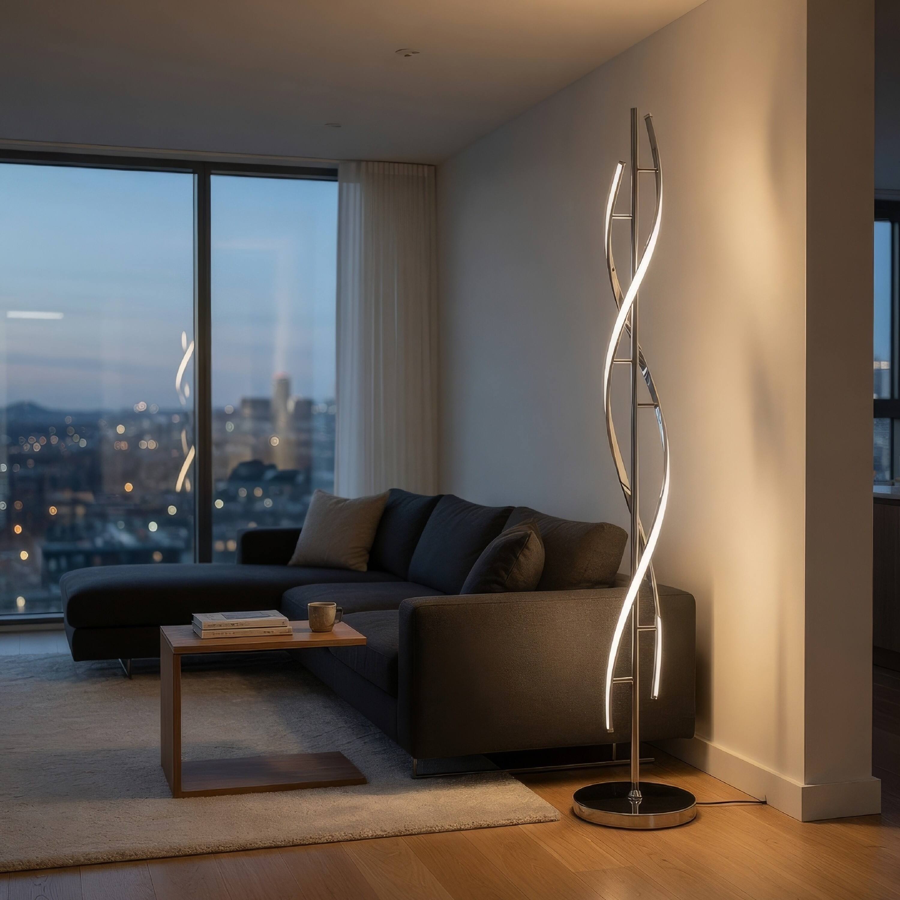 Manhattan Lane Jam 63 Inch Floor Lamp, LED, Metal Round Base, Accent ...