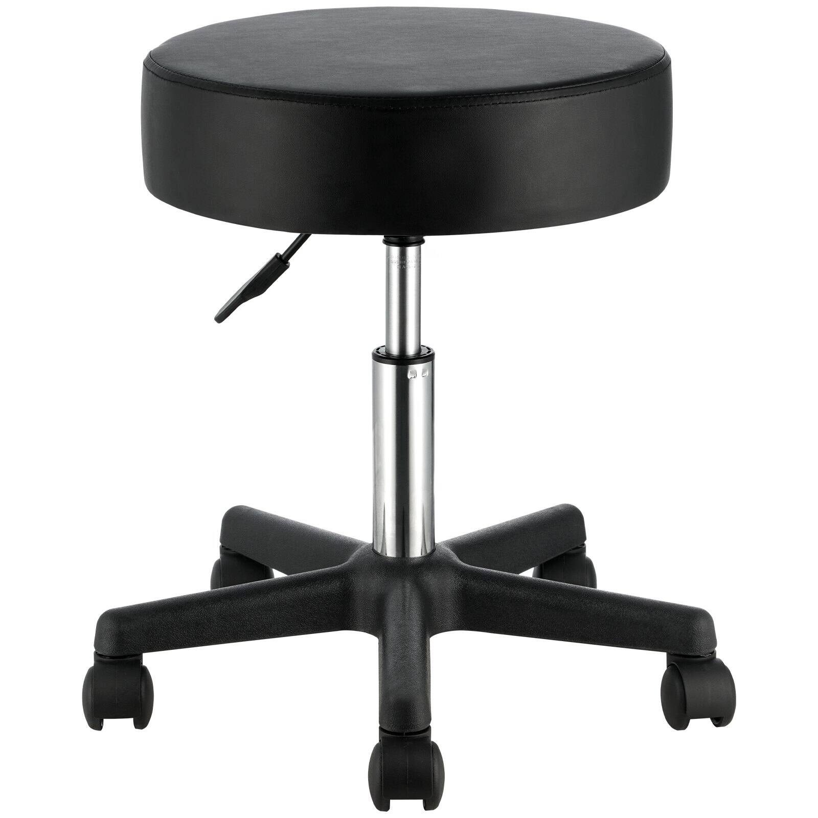 Alt View 8. Glintex - Rolling Stools with Wheels, 400lbs Capacity Adjustable Height Swivel Stool Chair with Thick Cushion for Salon and Office - Black.