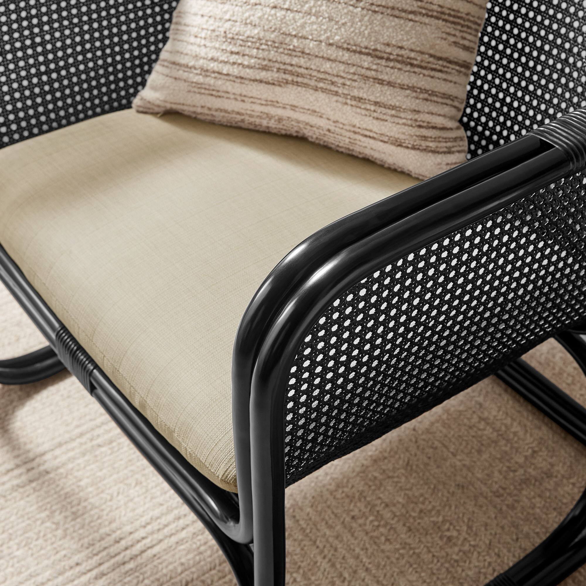 Alt View 1. Modway - Ellis Natural Rattan Accent Armchair by Modway - Black.