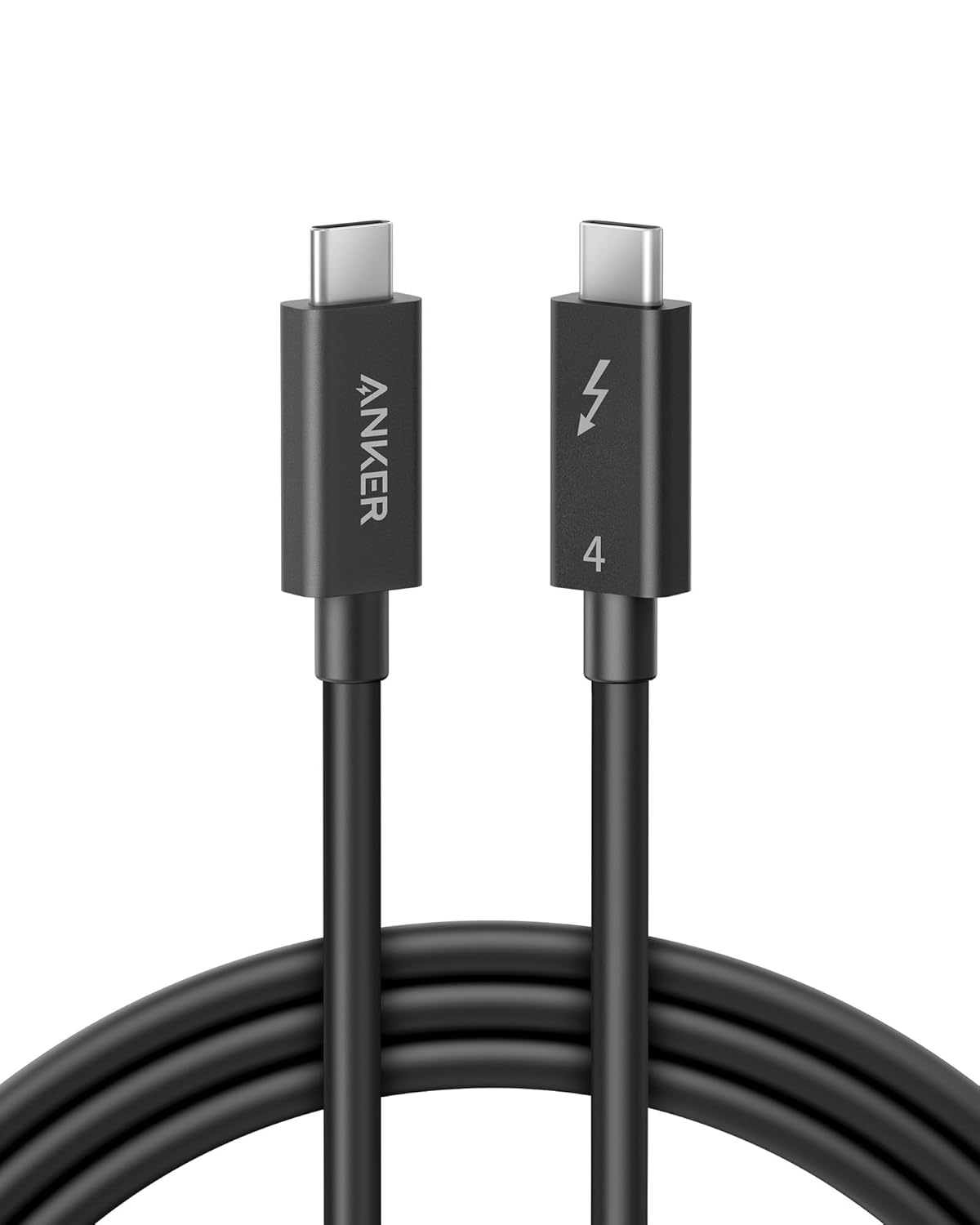 Front. Anker - Anker Thunderbolt 4 Certified USB C to USB C Cable - Black.