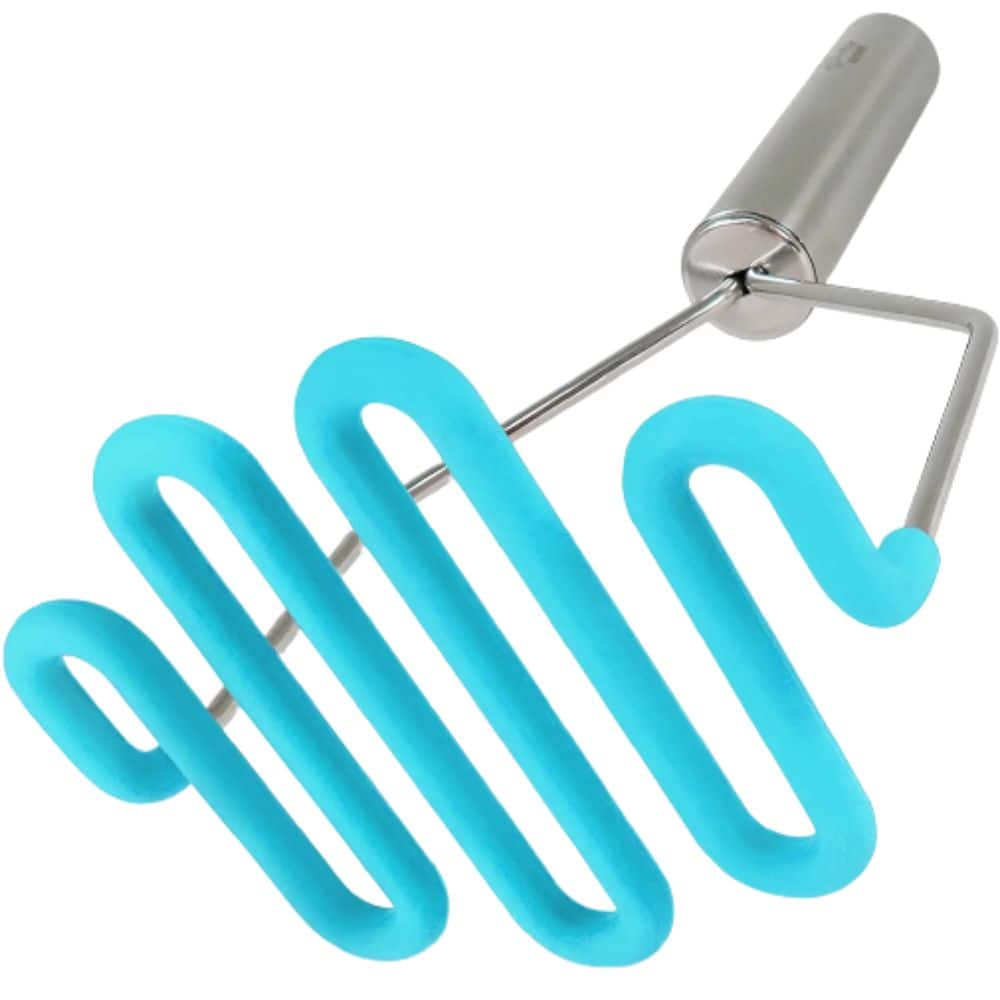 Front. Zulay Kitchen - Zulay Kitchen Potato Masher with Premium Silicone Coated Stainless Steel Design - Blue.