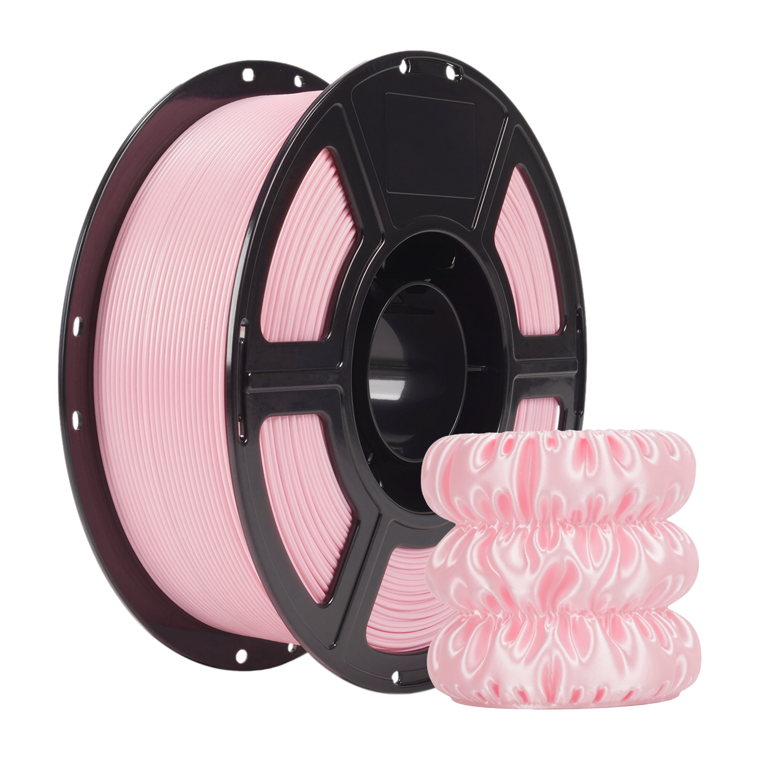 Front. Flashforge - PLA Silk+ 3D Printer Filament-1.75mm-1kg (2.2 lbs) Spool - Rose Pink.