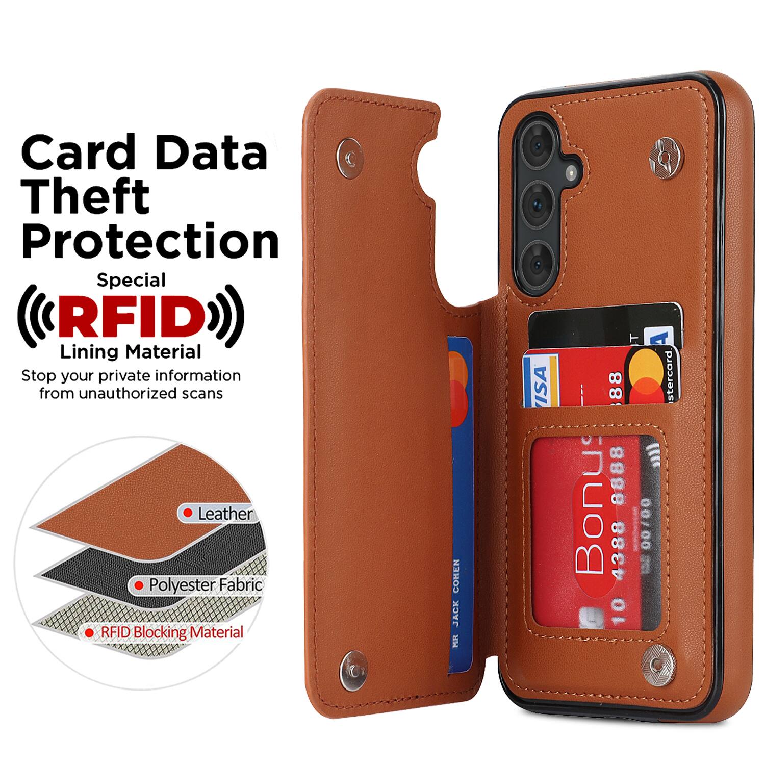 Dteck Wallet Case for Samsung Galaxy A36 5G, RFID Blocking Double ...