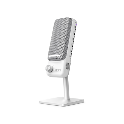 Front. NZXT - Capsule Elite Premium Wired Cardioid Condenser Microphone with Multi-Position Design - White.