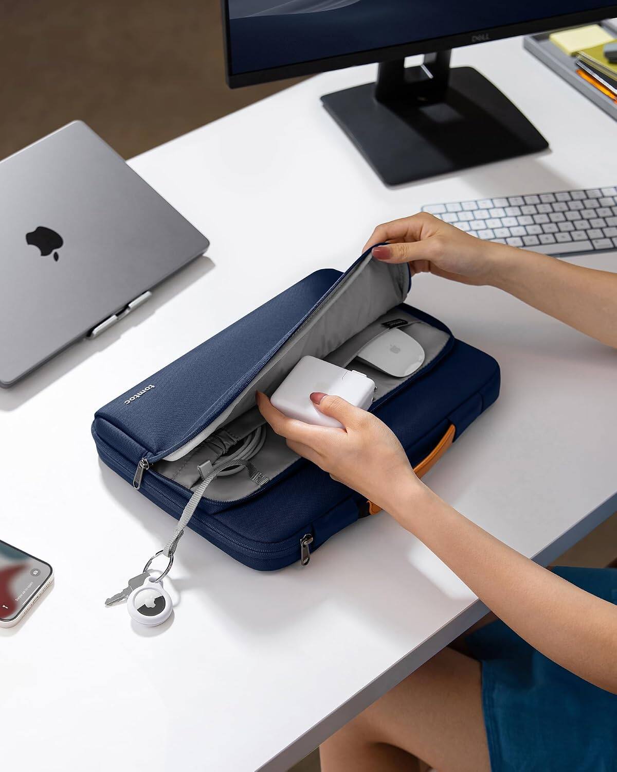 Alt View 7. tomtoc - Defender-A14 360° Protective Laptop Carrying Case Sleeve for 15.6-16.2 inch Lenovo HP Dell Acer ASUS Laptops Chromebooks - Navy Blue.