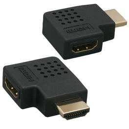 Sanoxy - Adapter Compatible for HDMI Male to Female Port Saver - 270 Degree – Vertical Flat (2-Pack) - Black