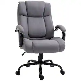 Vinsetto - Big and Tall Executive Office Chair 485lbs with Wide Seat, High Back Computer Desk Chair with Tilt - Light Gray