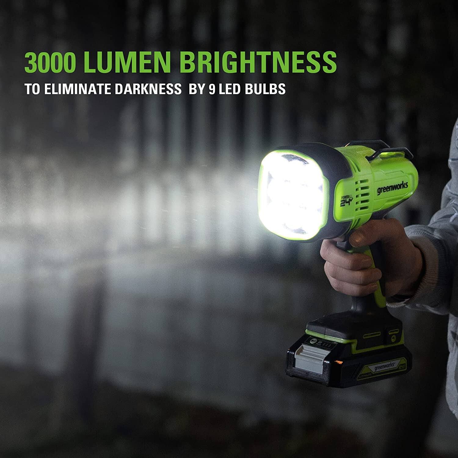 3000 LUMEN BRIGHTNESS  
TO ELIMINATE DARKNESS BY 9 LED BULBS