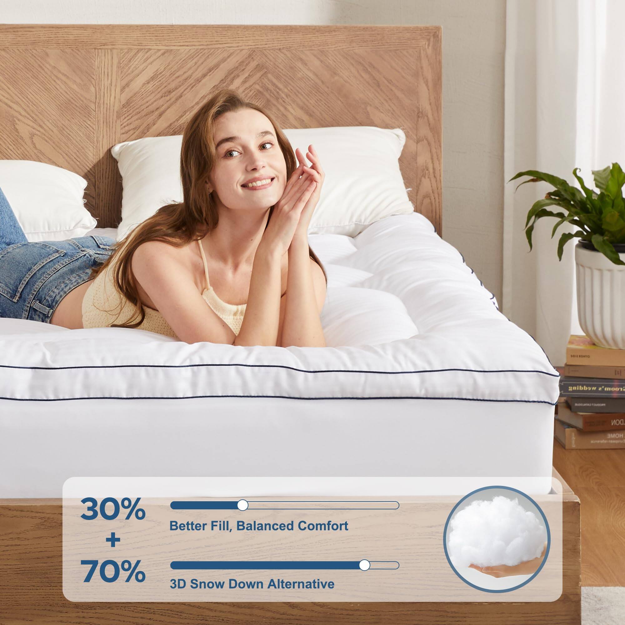 30% Better Fill, Balanced Comfort + 70% 3D Snow Down Alternative