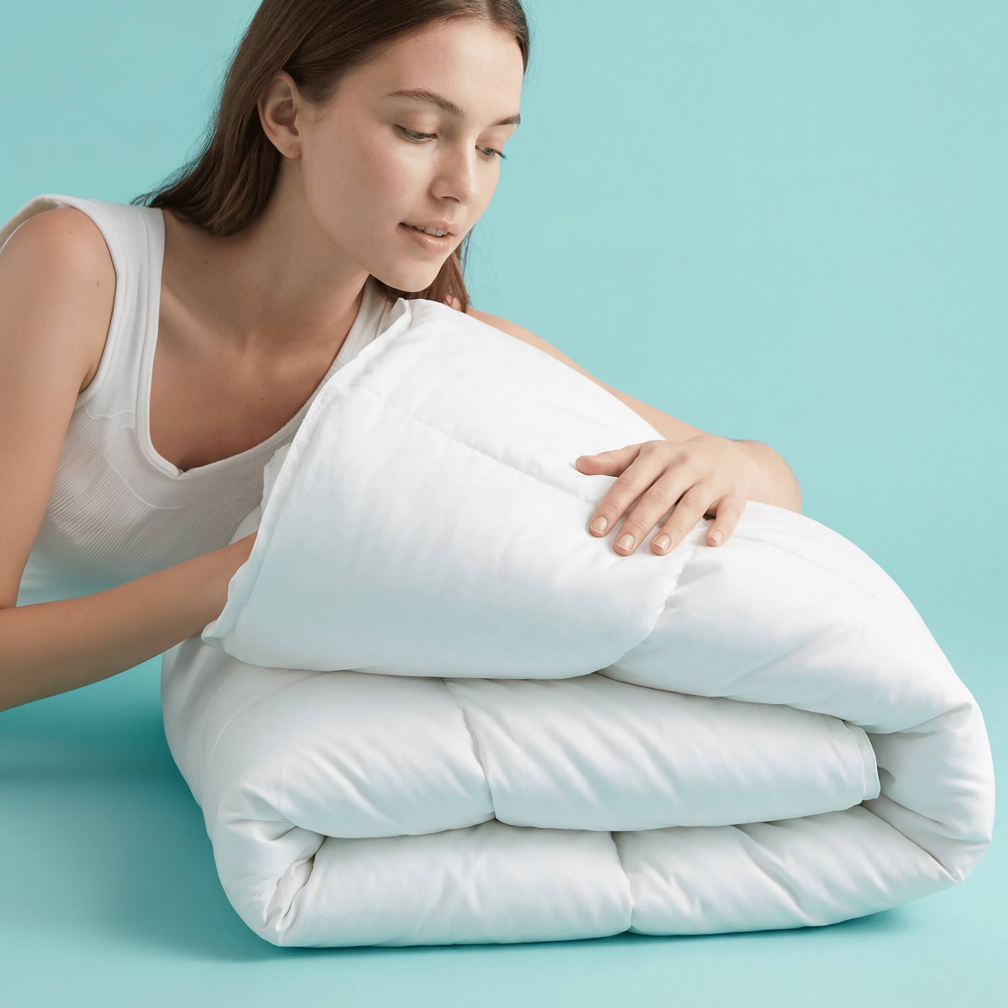 Sleepgram Supima 400 Thread Count Cotton Duvet Cover and Travel Bag ...