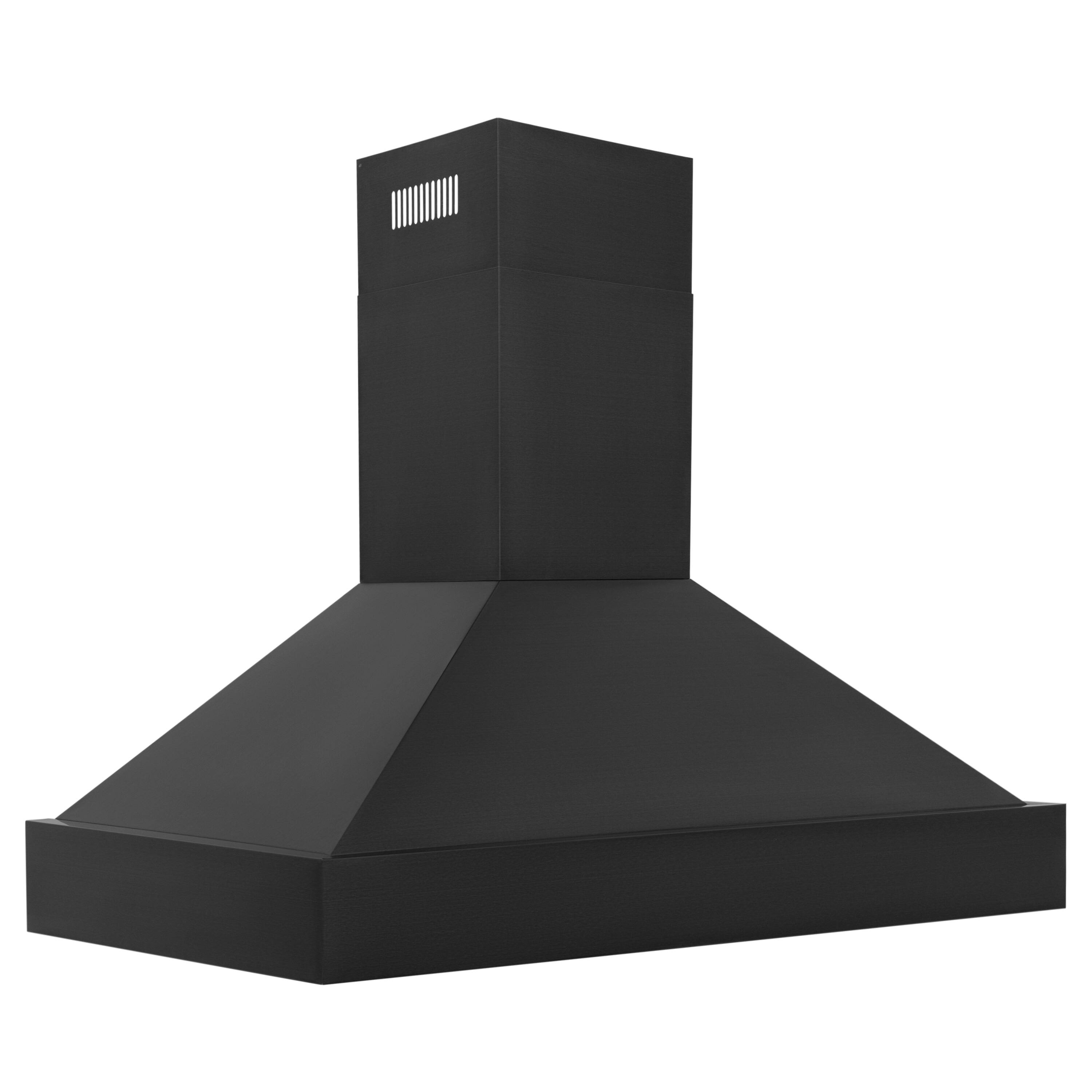 Angle. ZLINE - ZLINE 48 in. Ducted Vent Black Stainless Steel Wall Mount Range Hood (BS655N-48) - Black Stainless Steel.