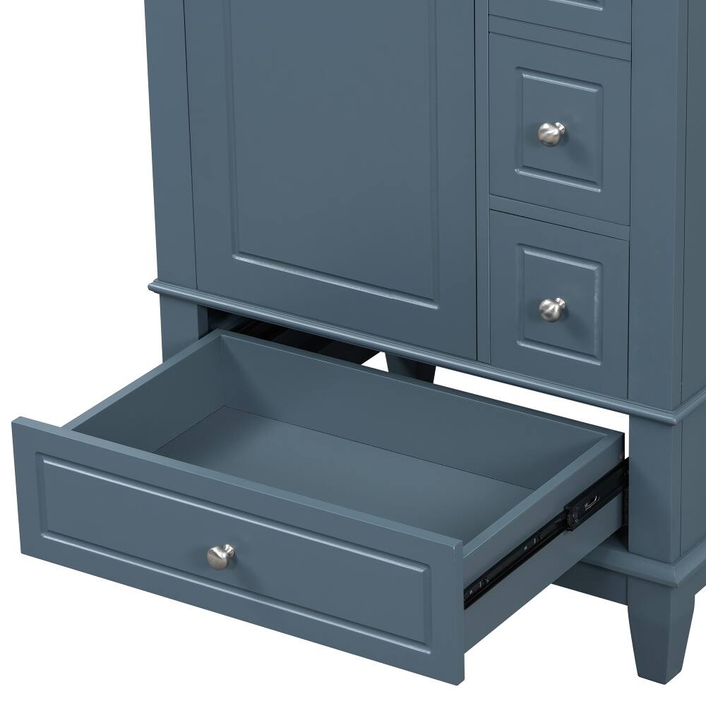 Alt View 9. Loheer - Loheer 24 inch bathroom vanity with sink Gray Blue Freestanding Vanity with Ceramic Top - Gray Blue.