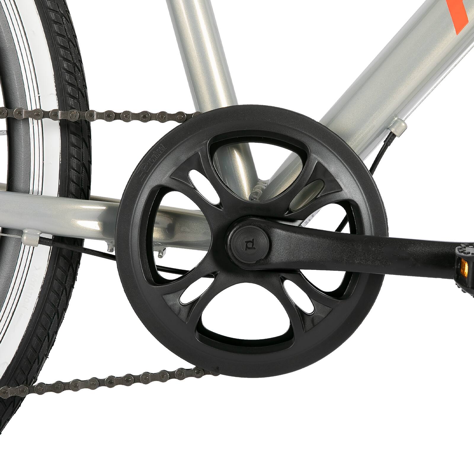 Alt View 7. HILAND - HILAND Flow 700C Adult Hybrid Bike, 7 Speeds Commuter Bicycle for Men Women, Aluminum Alloy Frame, Silver - silver.