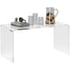 Front. Homcom - 0.6" Thick Acrylic Coffee Table, 32" Long Rectangle Waterfall Coffee Table, Clear - Clear.