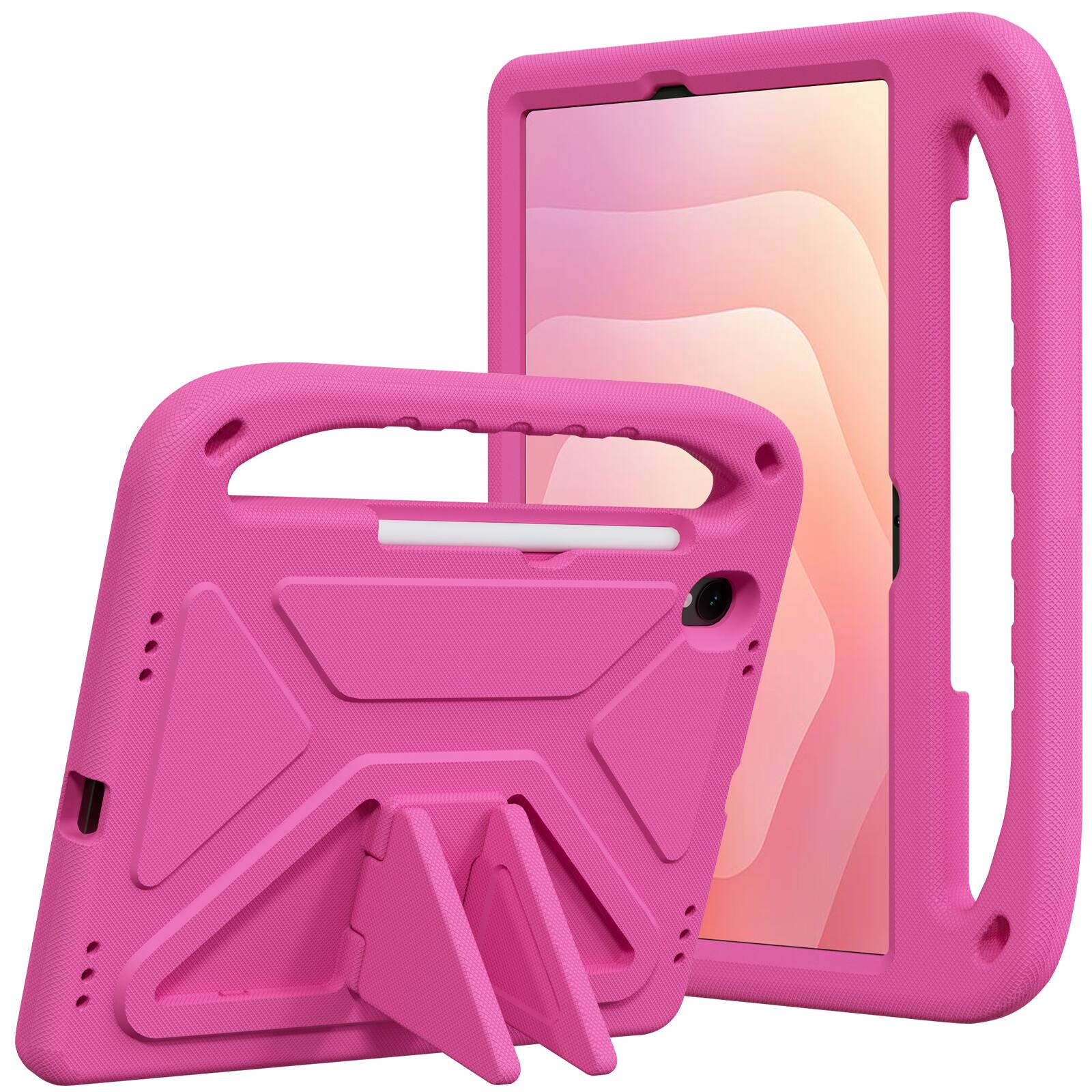 Front. UUCOVER - Lightweight EVA Case for Samsung Galaxy Tab S11 11-inch 2025 SM-X730 X736B Shockproof Handle Kickstand Anti-Slip Cover - Rose.