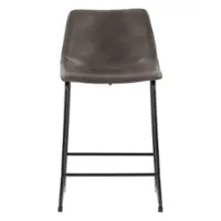 CorLiving - Palmer Modern Mid Back Counter Height Barstool (set of 2) - Grey - Front_Zoom