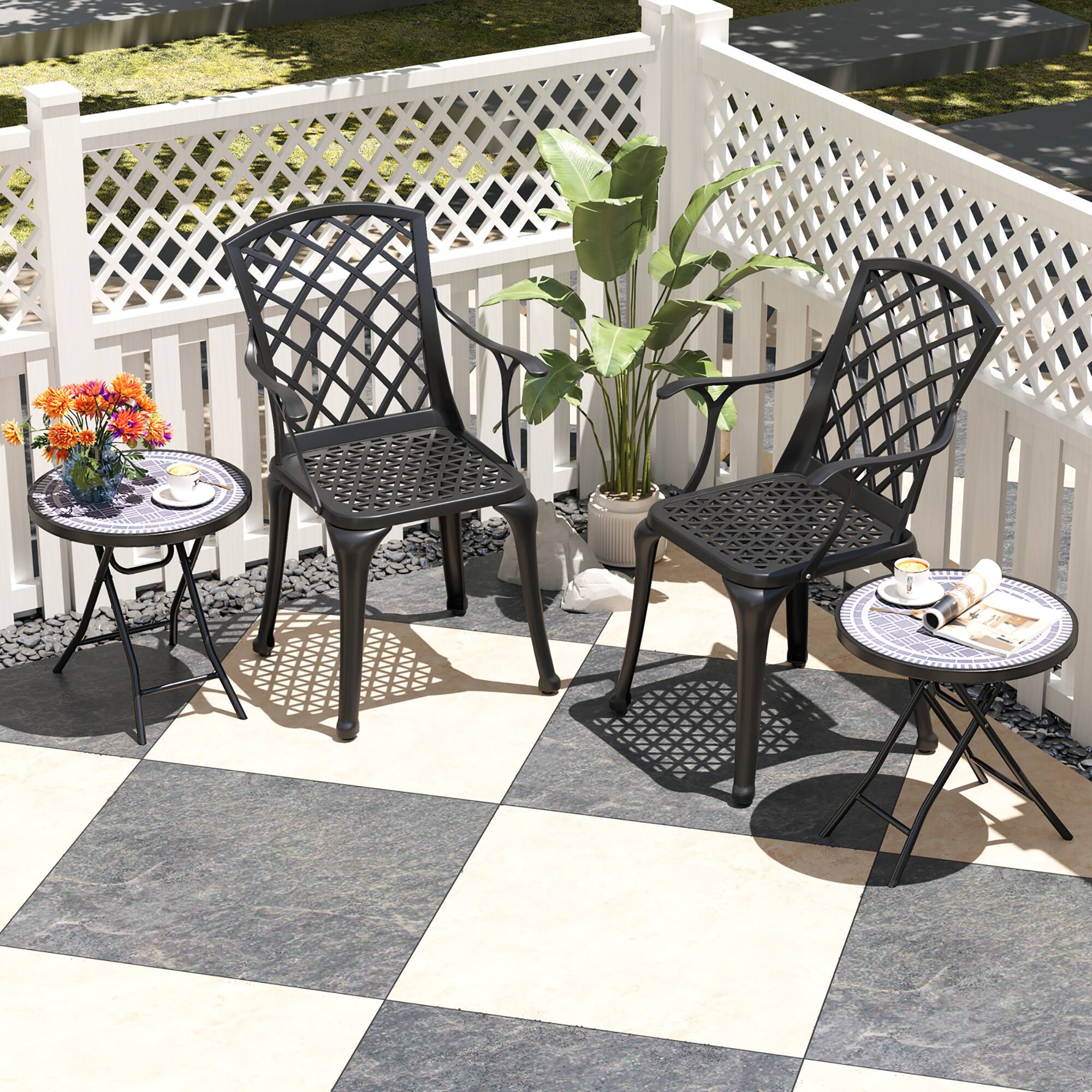 Alt View 5. Gymax - Gymax Round Folding Side Table 18 Inch Patio Coffee Table w/ Tempered Glass Tabletop Grey - Grey.