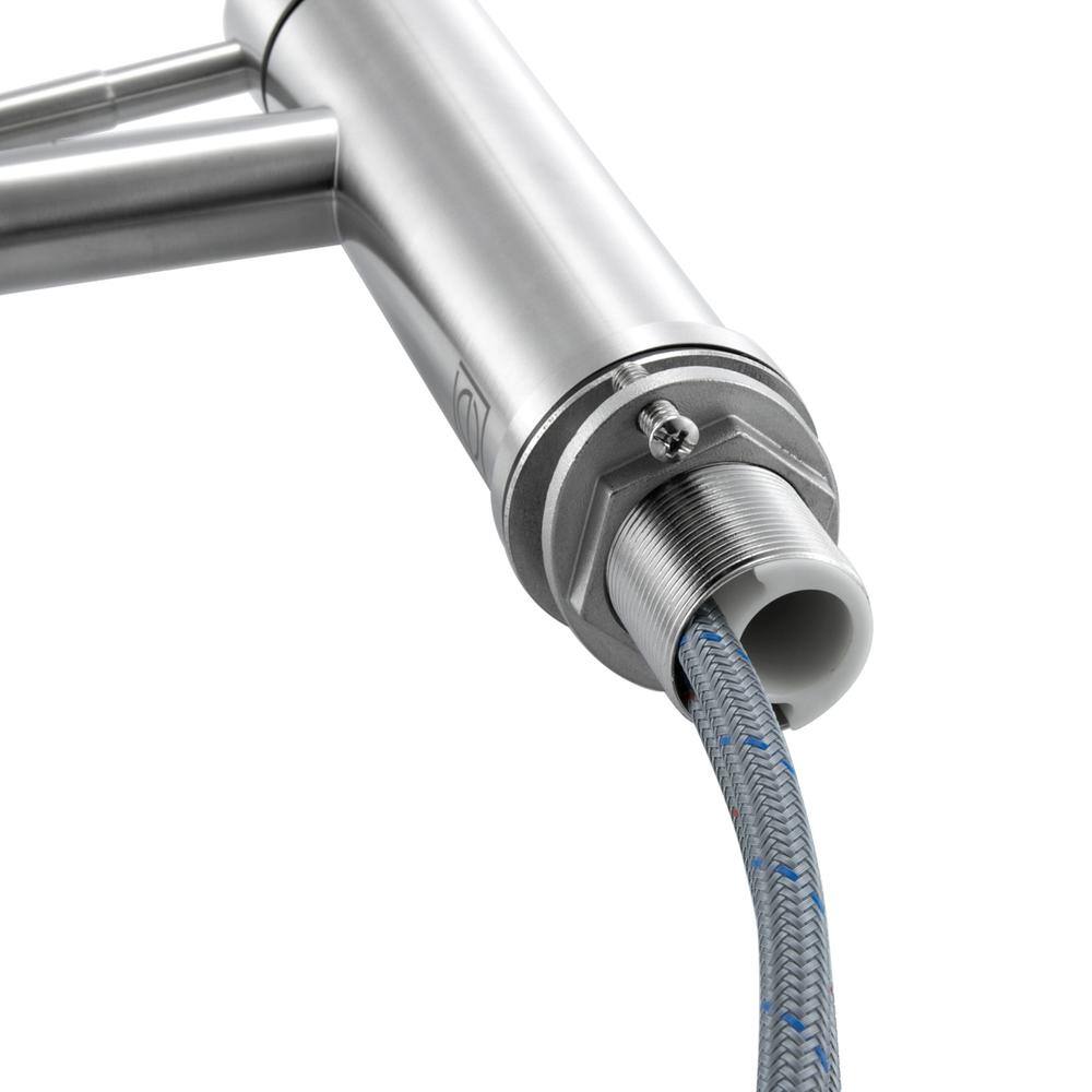Angle. Elegant Kitchen and Bath - Victor Single Hole Single Handle Bathroom Faucet in Brushed Nickel - Brushed Nickel.