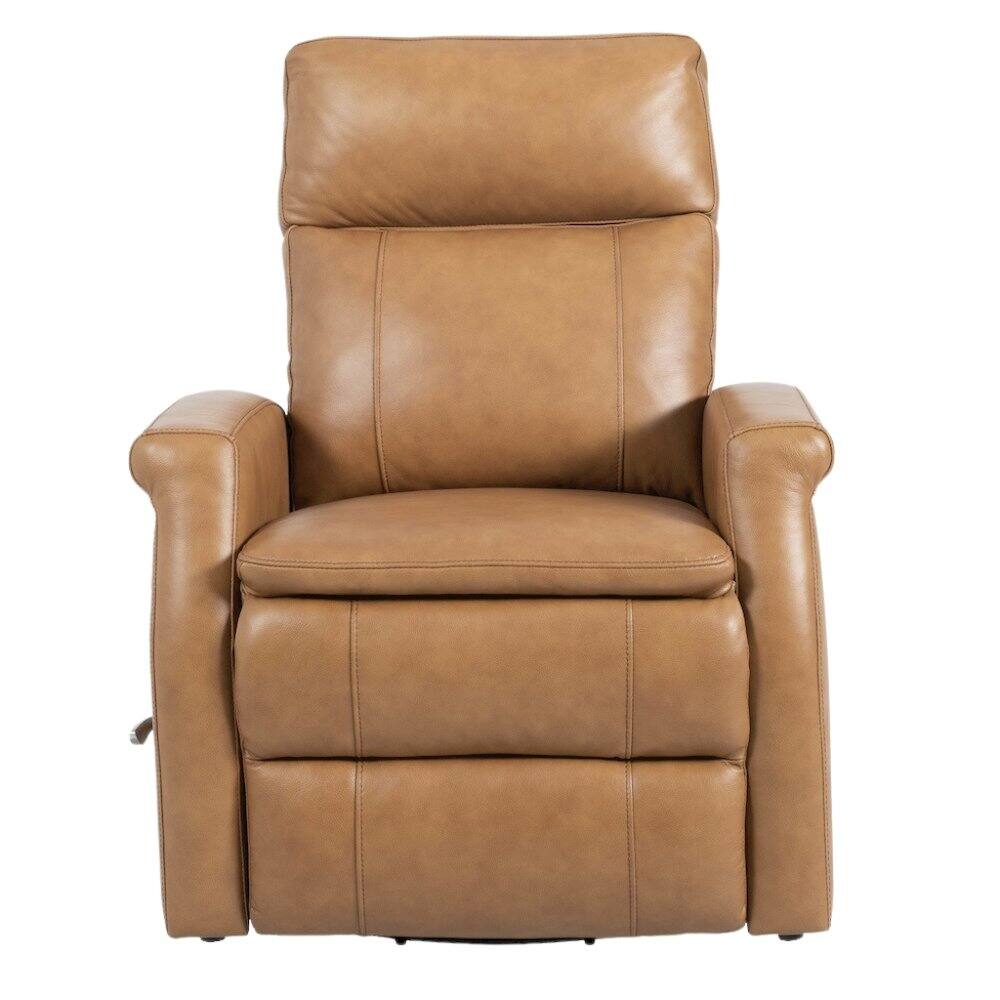 Angle. Starlight Canyon Home - Beige Swivel Glider Recliner, Nursing Chair, Baby Glider Chair for Nursery - Tan.