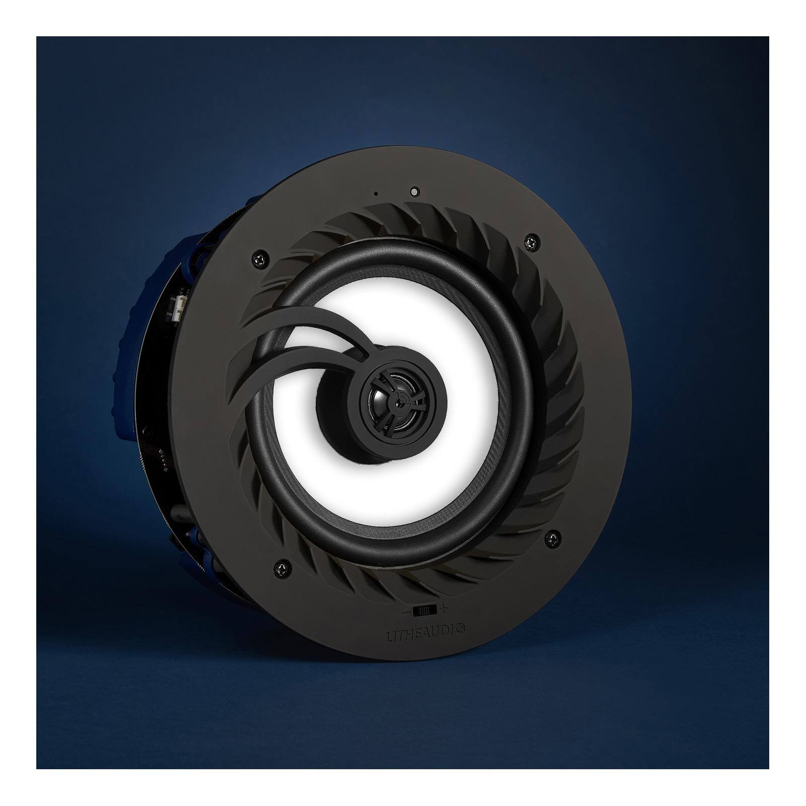 Left. Lithe Audio - Bluetooth IP44 Rated Wireless 6.5 In. Ceiling Speaker (Pair) - Black|White.