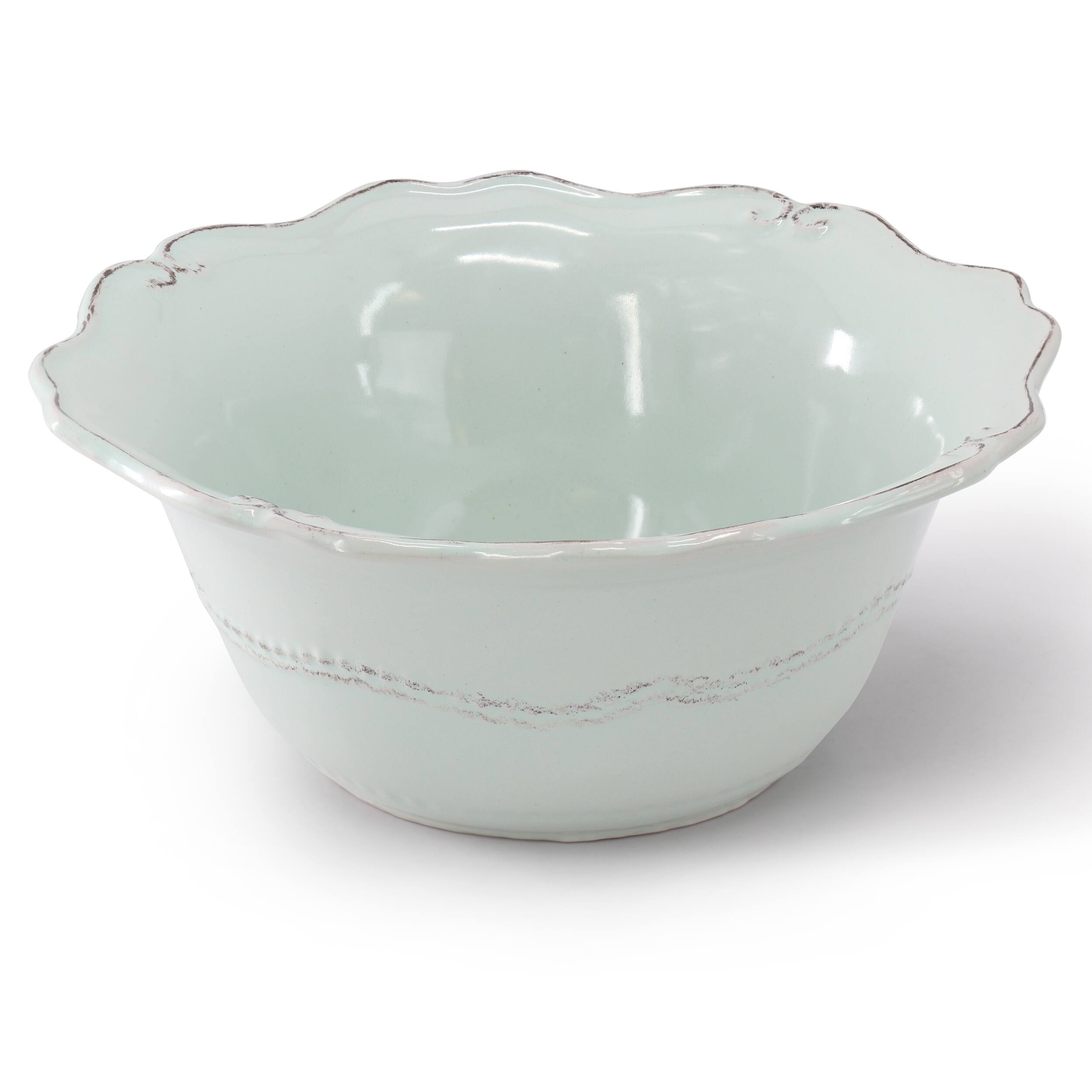 Alt View 1. Modern Southern Home - Modern Southern Home Capri 2 Piece 10 Inch Scalloped Stoneware Serving Bowl Set in Egg Blue - Blue.