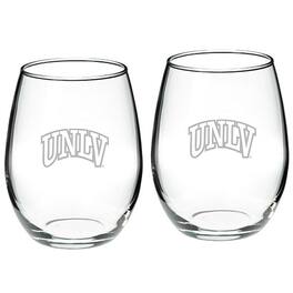 Jardine - UNLV Rebels 2-Piece 21oz. Stemless Wine Glass Set - Multicolor