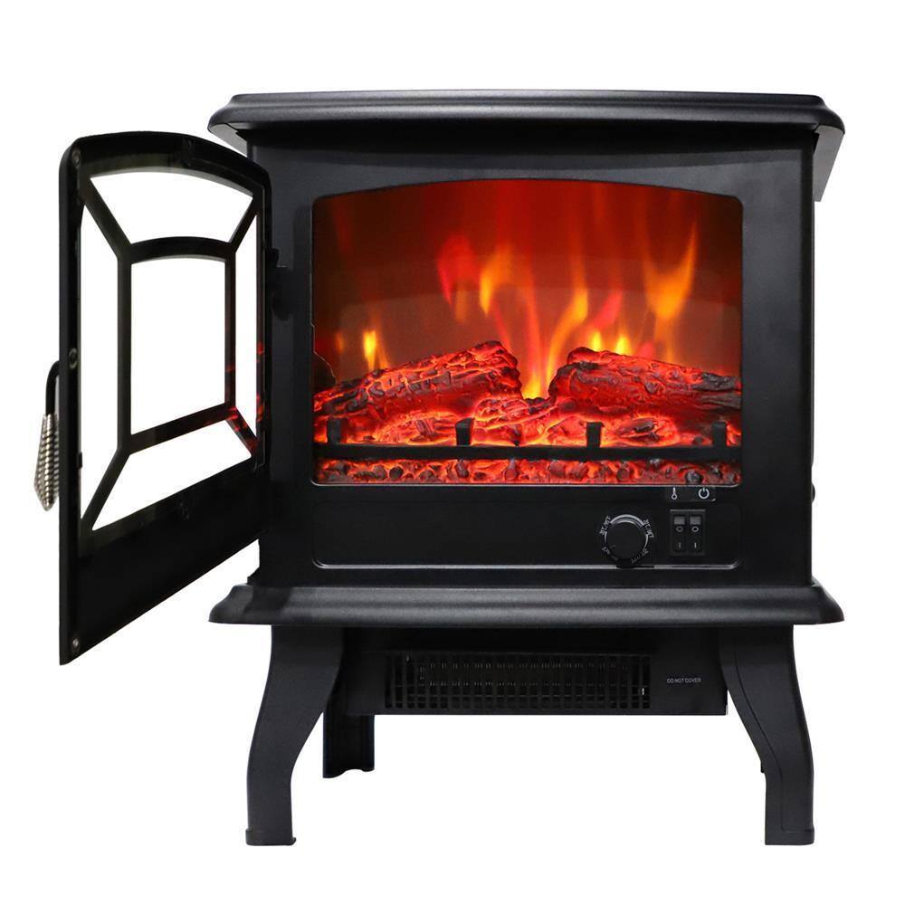 Alt View 1. Winado - 23" 1400W Indoor Electric Fireplace Fake Log Insert LED Glowing Heating - Black.
